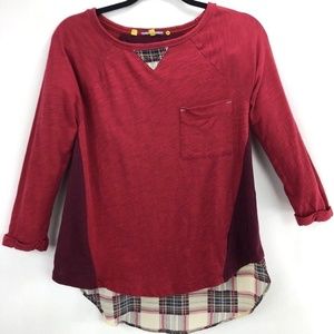 Anthropologie Little Yellow Button Backstory Tee